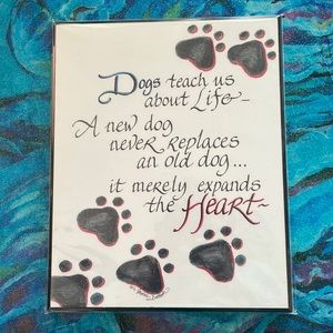 Handmade Muddy Paws Wall Art Dogs Teach Us About Life Plaque Puppy Paws NEW 8x10